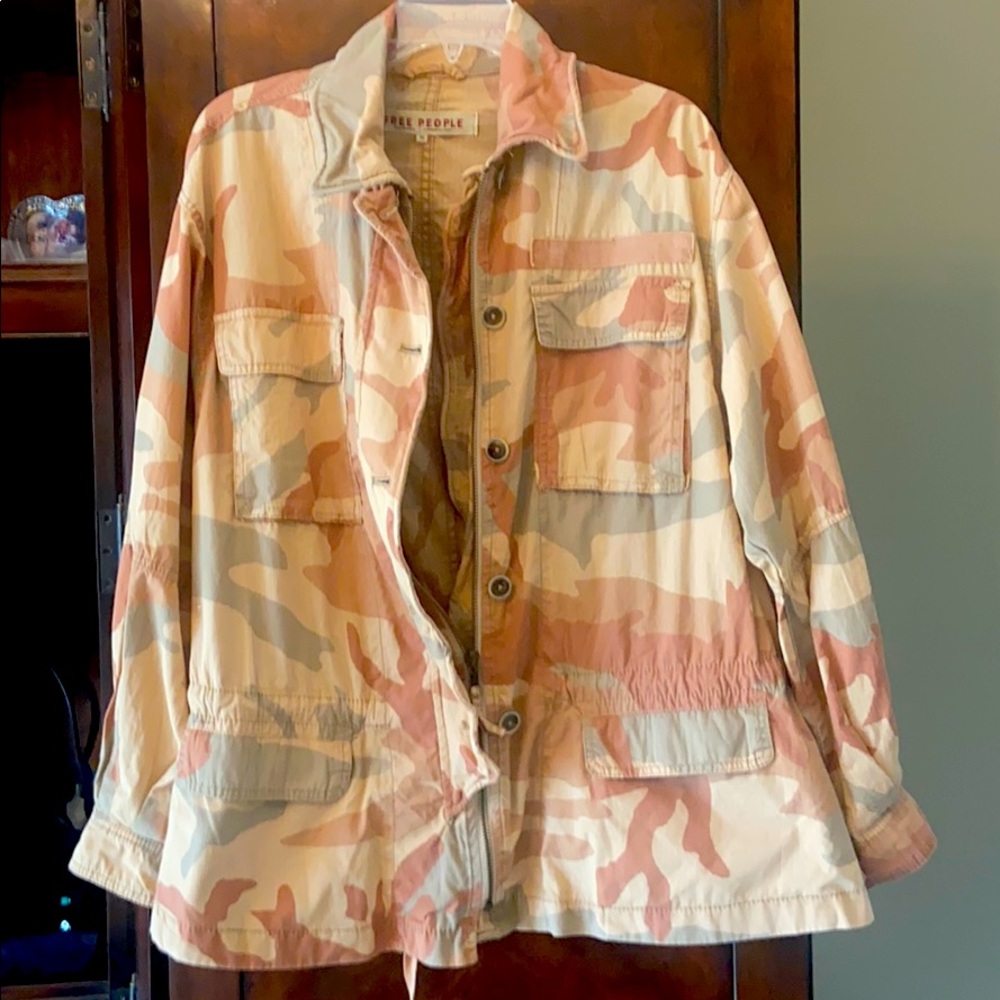 Free People Camouflage Utility Jacket